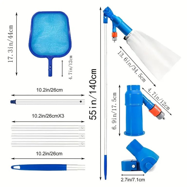Pool Cleaning Tool With Bottom Brush And Suction Head thumbnail 3