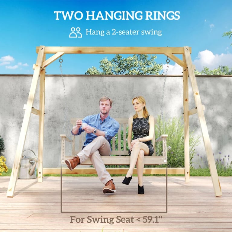 770lbs Heavy Duty A-Frame Porch Swing Stand | Reinforced Wooden Frame thumbnail 8