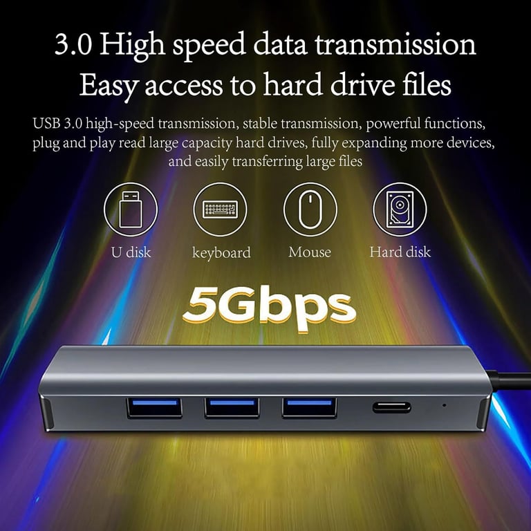 Gigabit Ethernet Port Adapter Dual-head Hub | Home & Kitchen thumbnail 12