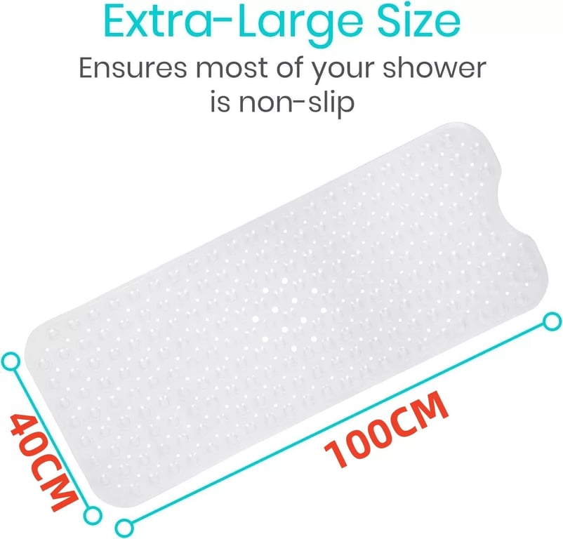 Non Slip Bath Mat Extra Large Shower Mat Bathtub Anti-Mold Rubber Strong Suction thumbnail 6