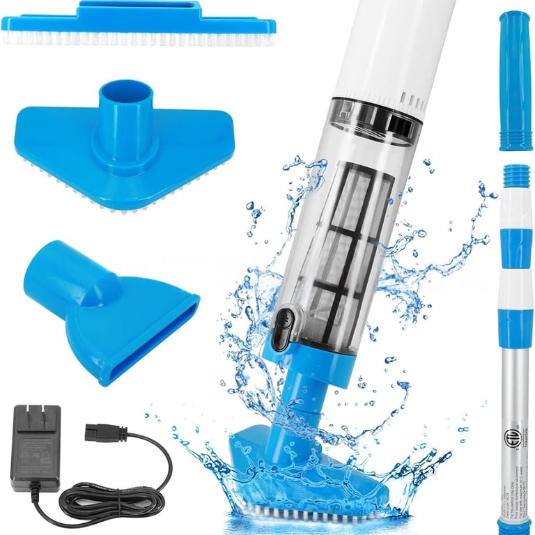 Cordless Wireless Pool Vacuum Cleaner | Telescopic Pole & Attachments thumbnail 5