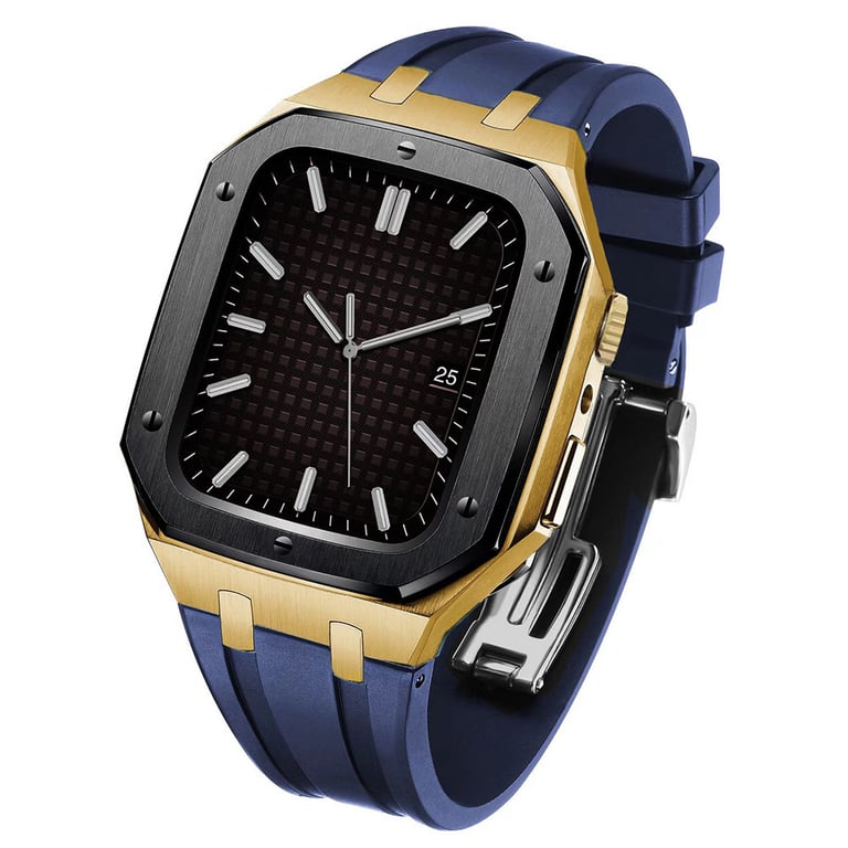 Stainless Steel Smartwatch Case with Fluororubber Band | Luxury Sports Watch thumbnail 4
