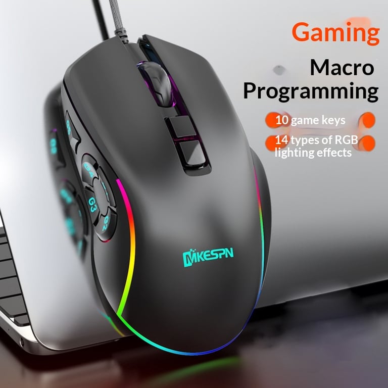 Ice Legend 12 Button Macro Gaming Mouse with RGB Lighting | Wired thumbnail 3