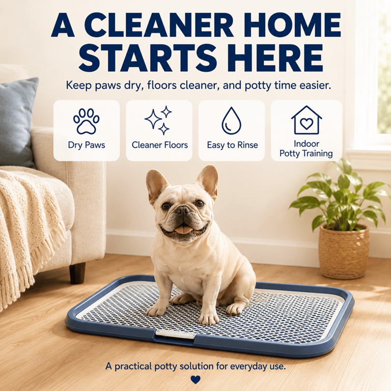Dog Potty Tray With Removable Grating | Leak-Proof Indoor Toilet thumbnail 12
