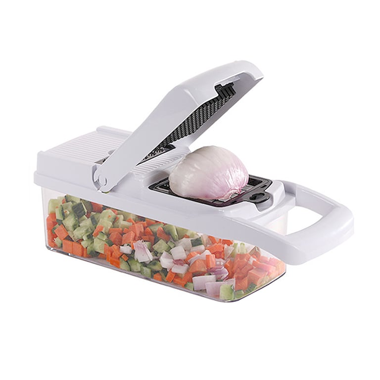 26 In 1 Vegetable Chopper With Container And Lid Manual Hand Veggie Chopper Food Processor For Onion Garlic Multifunctional Kitchen Dicer Chopper With Egg White Separator Hand Guard Black And White thumbnail 2