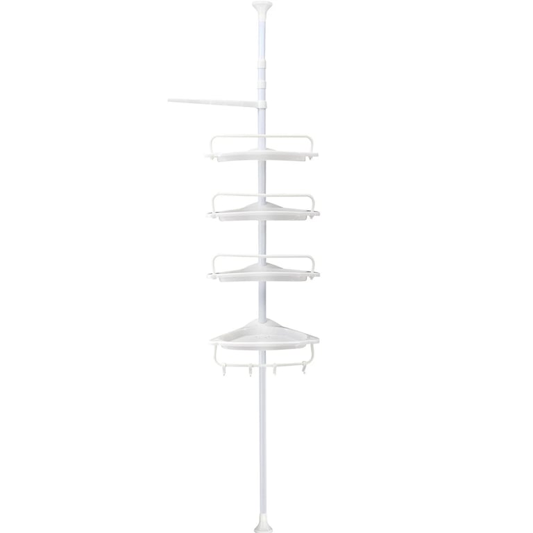 4 Tier Telescopic Bathroom Wall Corner Shelf Rack Shower Caddy Storage Organizer