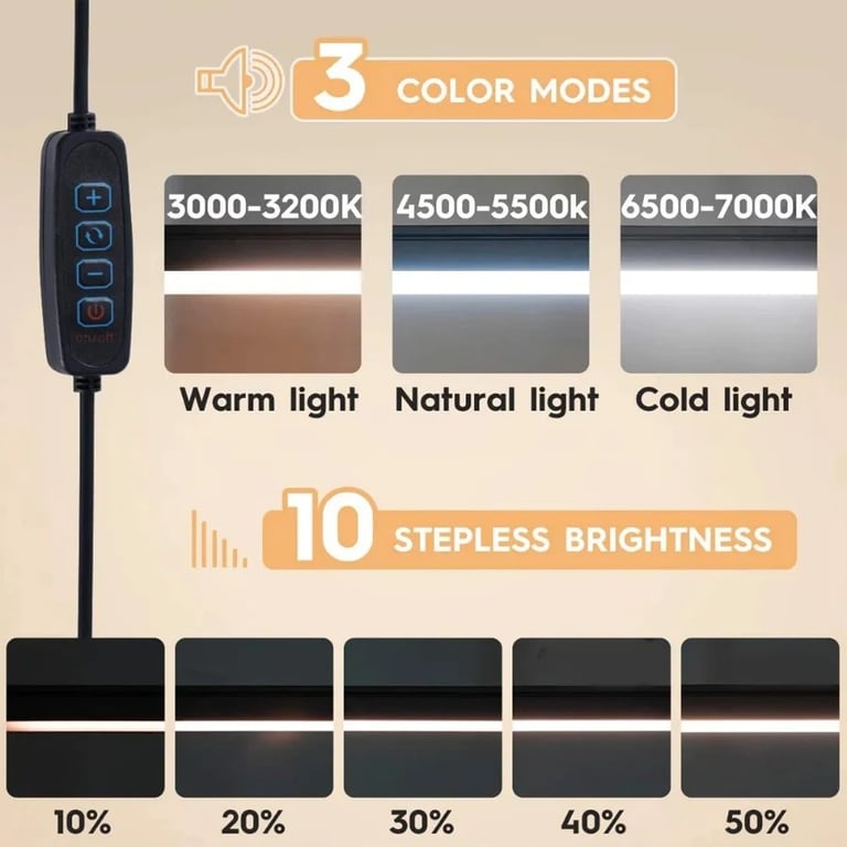 Double-Head Led Desk Lamp Swing Arm Clamp Folding Dimmable Adjustable Brightness thumbnail 8