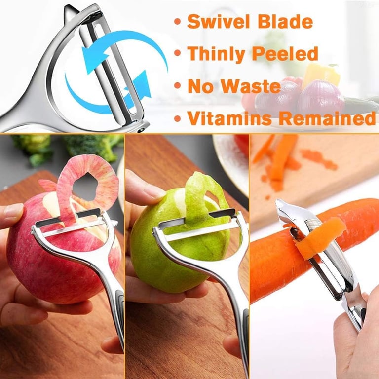 Vegetable Peeler Set Stainless Steel Y & I Shape Swivel Blades thumbnail 6