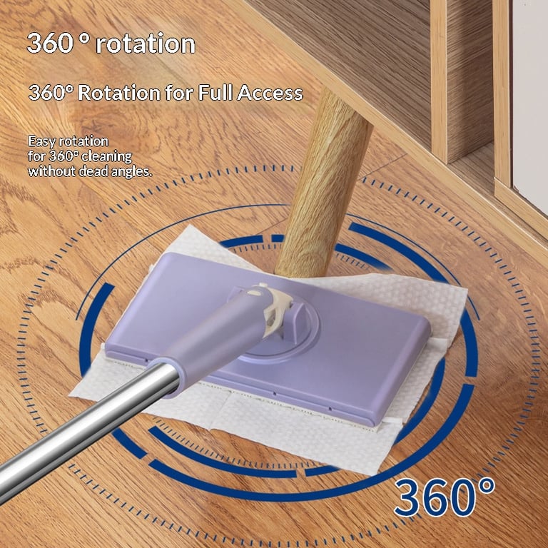 Mini Lazy Mop with Disposable Face Towel Clips | Compact Bathroom Cleaner thumbnail 9
