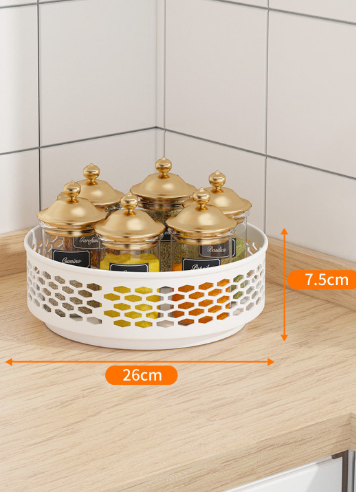 Rotating Spice Rack Carbon Steel Floor-Standing Kitchen Shelf thumbnail 4