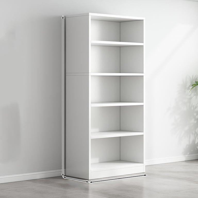 White 5-Shelf Bookshelf Storage Rack 150cm | Compact Home Organizer thumbnail 1