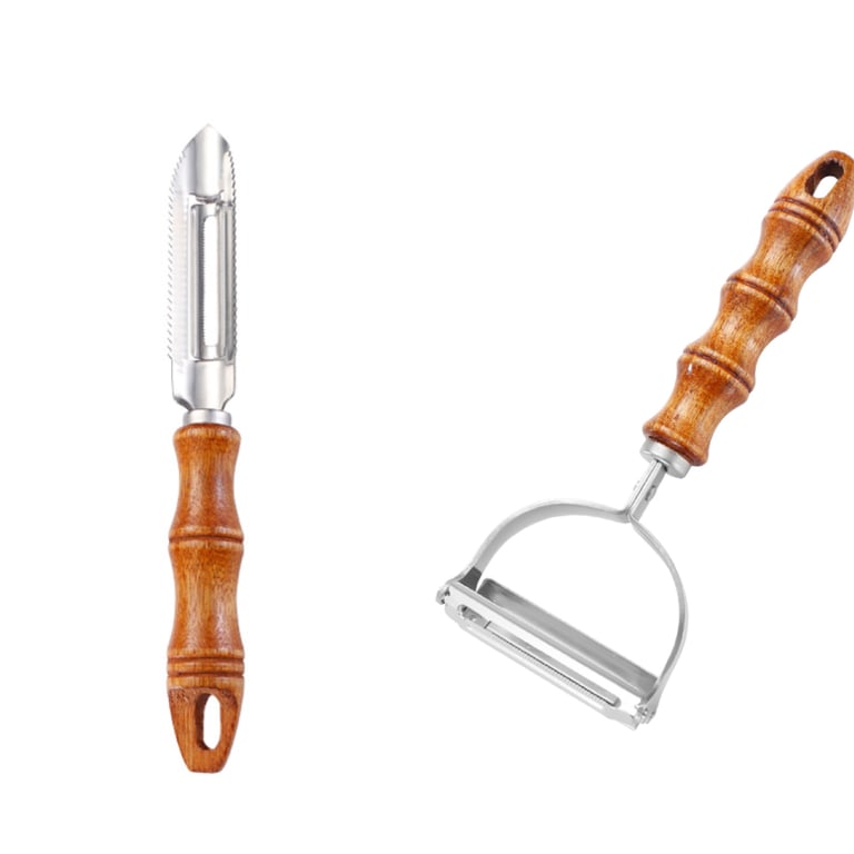 2-in-1 Wooden-Handle Peeler & Fish Descaler | Stainless Steel thumbnail 1
