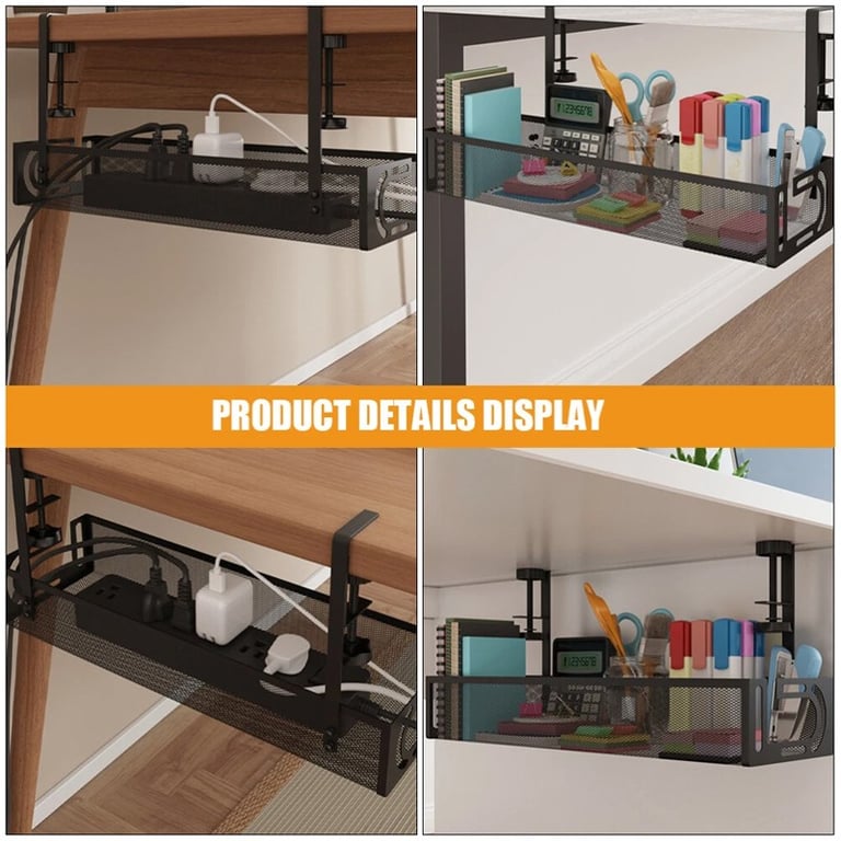 Under Desk Cable Management Tray Cord Holder Storage Office Home Table Tidy Rack thumbnail 6