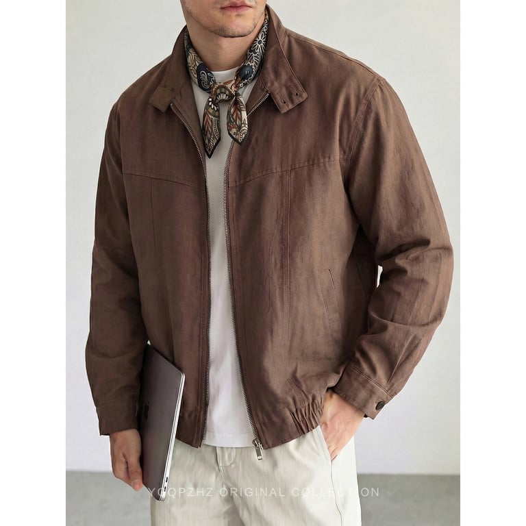 Old-Money Vintage Stand-Collar Utility Jacket | Canadian Menswear thumbnail 5