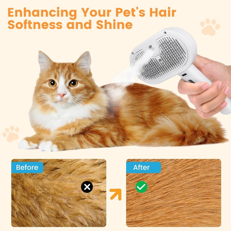 3-in-1 Cat Steam Brush | Pet Grooming Comb with Mist Spray thumbnail 11