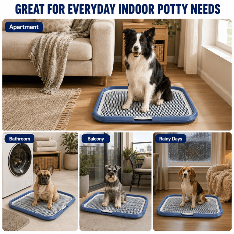 Dog Potty Tray With Removable Grating | Leak-Proof Indoor Toilet thumbnail 13