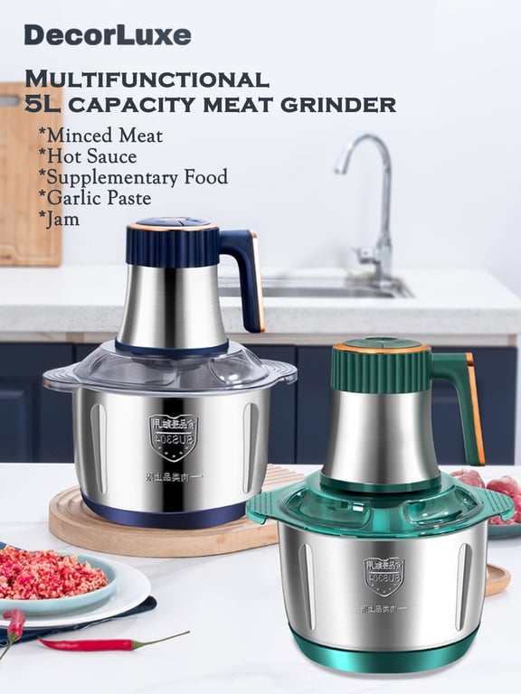 5L Electric Meat Grinder Heavy Duty - Food Processor Mixer & Chopper, Sausage Maker, Kitchen Helper, UK Plug thumbnail 4