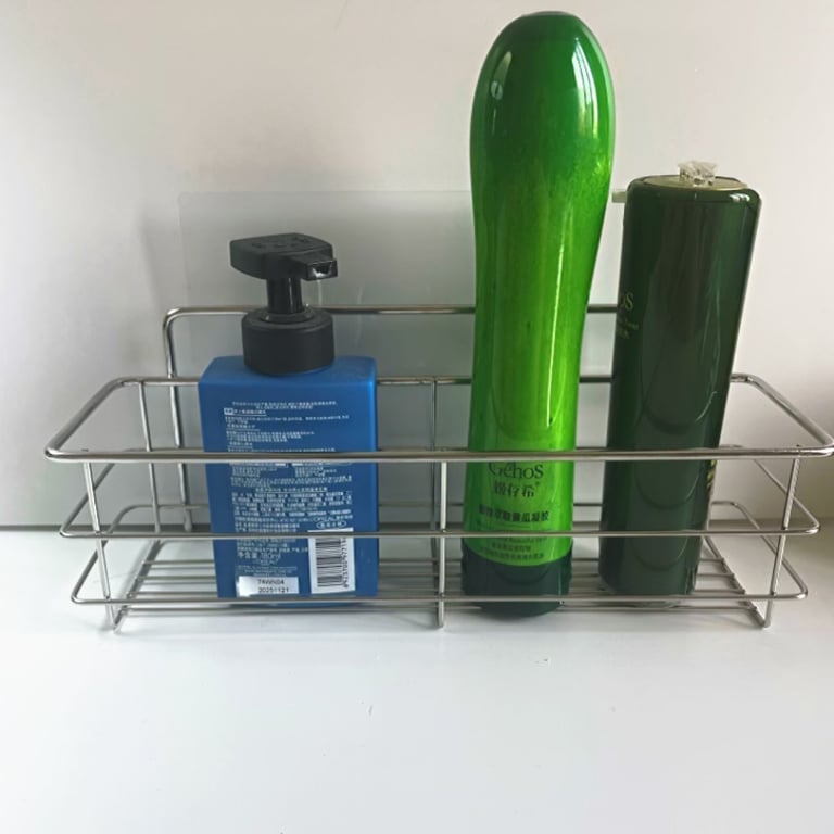 No-Drill Bathroom Shelf Cosmetic Organizer | Adhesive Wall Mount thumbnail 12