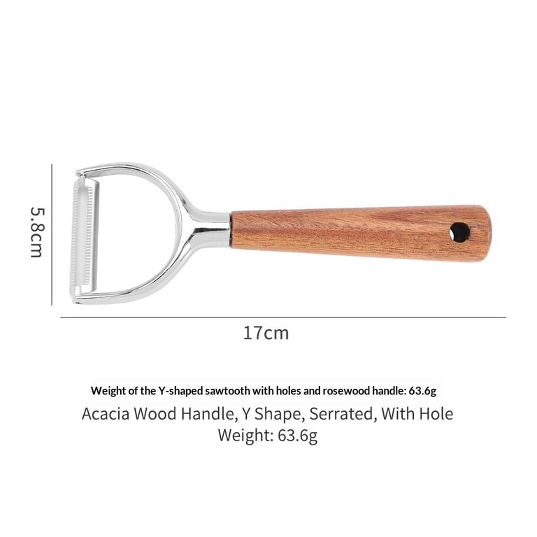 Stainless Steel Acacia Wood Peeler | Y-Shaped & I-Shaped Designs thumbnail 5