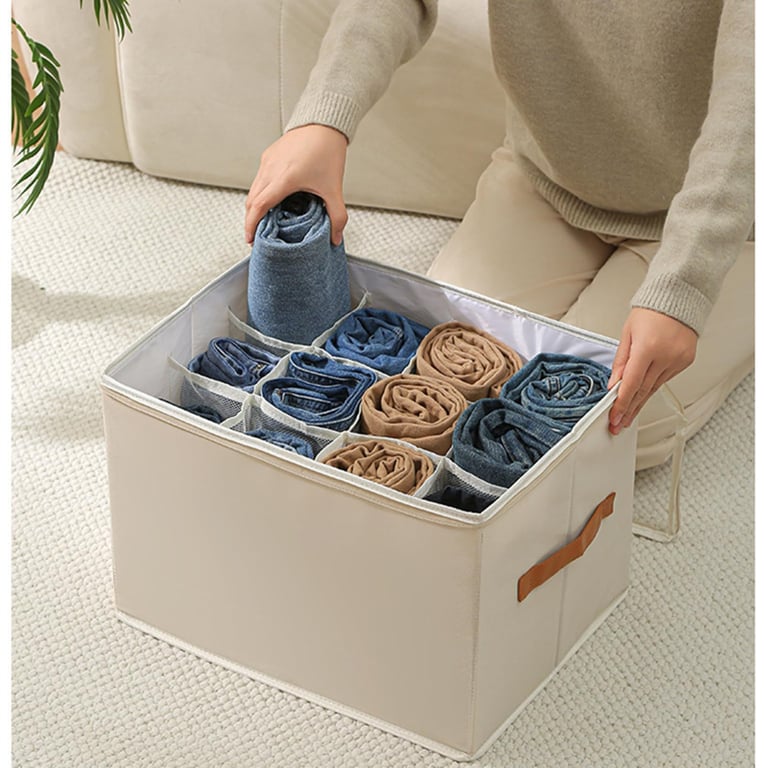 Foldable Fabric Shoe Storage Box with Dividers | Organize & Protect thumbnail 3