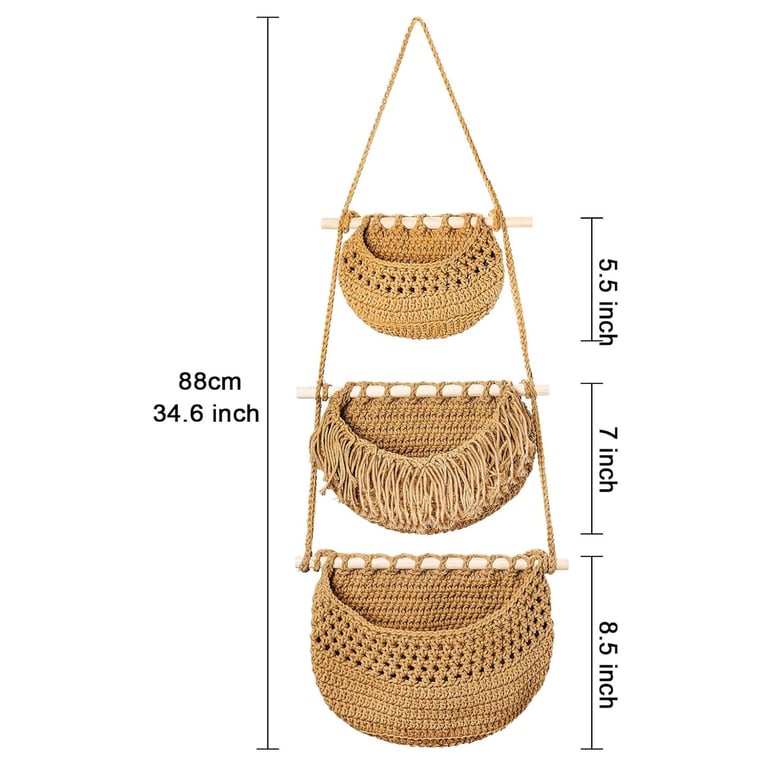 Detachable Three-Tier Kitchen Fruit and Vegetable Storage Mesh Bag | Home & Kitchen thumbnail 13