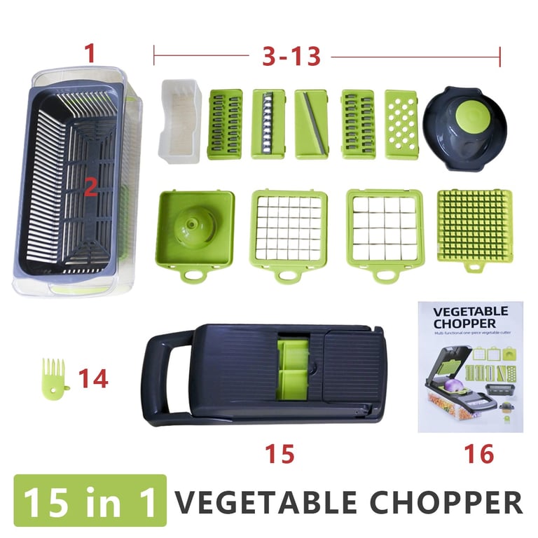 15-in-1 Vegetable Chopper Slicer Dicer | Multi-Blade Kitchen Cutter thumbnail 4