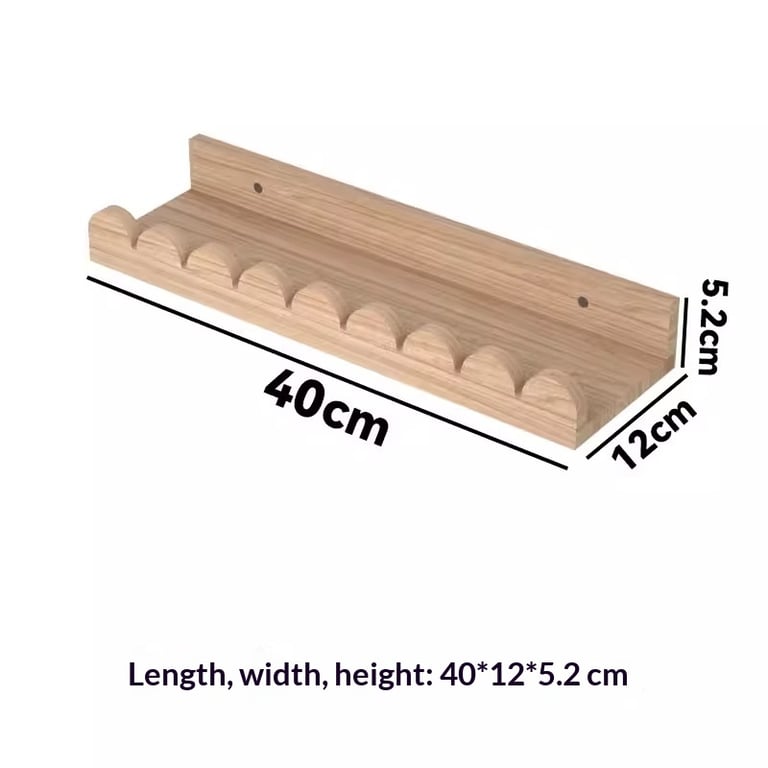 Wall-Mounted Shelf Solid Wood Coat Rack | Modern Home Storage thumbnail 13