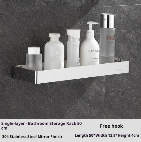 304 Stainless Steel Bathroom Mirror Storage Rack | Modern Shelf thumbnail 19