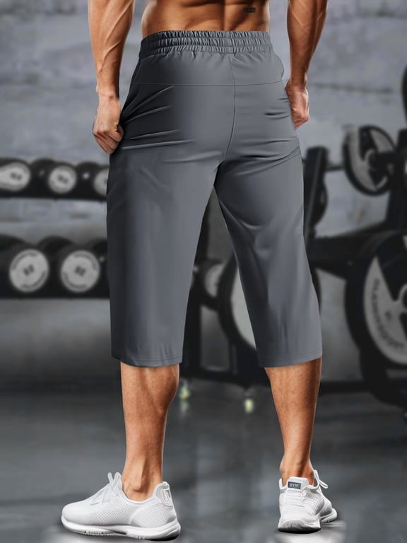 Men's Quick-Drying Capri Running Pants | Breathable Fitness thumbnail 2