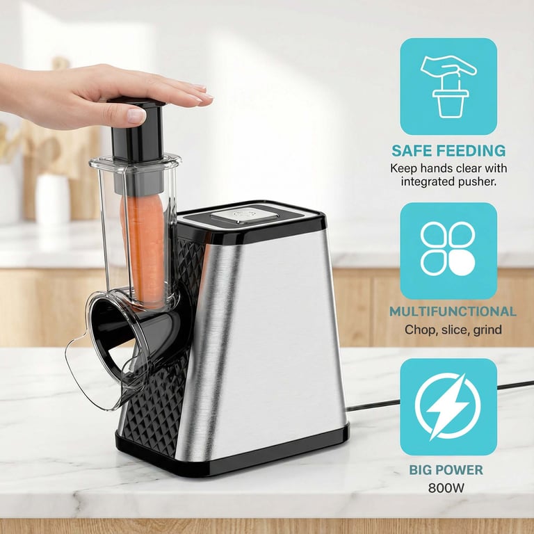 Electric Vegetable Slicer & Flour Mill | Multi-Hole Food Processor thumbnail 16