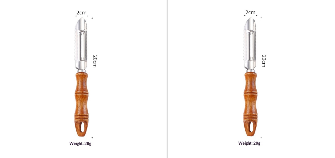 2-in-1 Wooden-Handle Peeler & Fish Descaler | Stainless Steel thumbnail 4