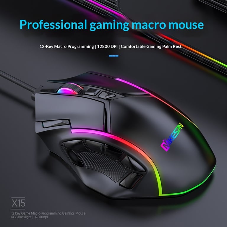 Ice Legend 12 Button Macro Gaming Mouse with RGB Lighting | Wired thumbnail 5