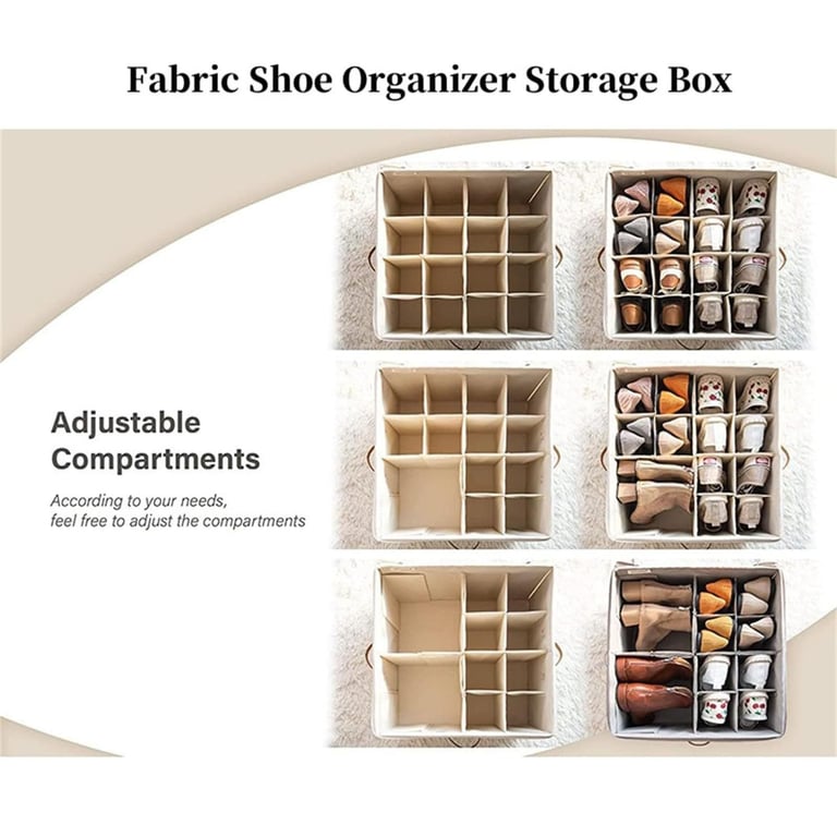 Foldable Fabric Shoe Storage Box with Dividers | Organize & Protect thumbnail 17