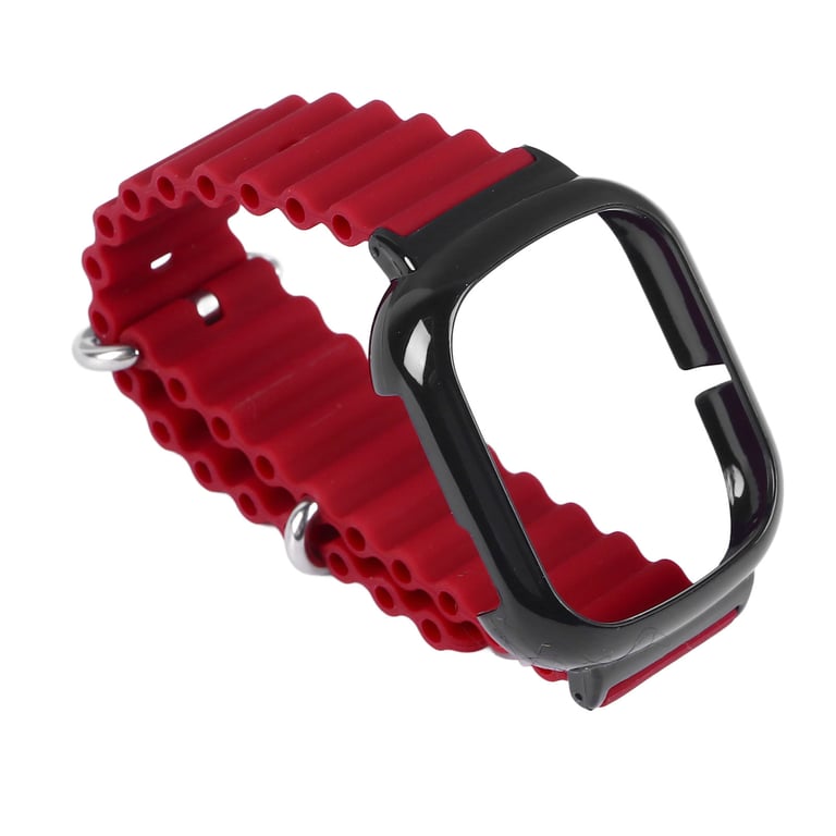 Watch Silicone Strap With Built In PC Case Fashionable Adjustable Wristband For Honor 4 Wine Red thumbnail 1