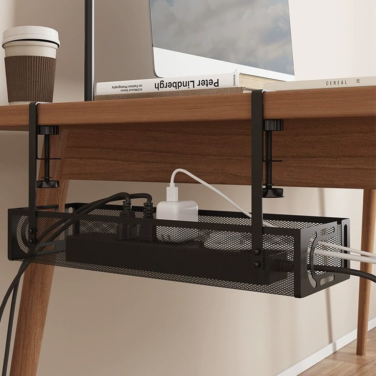 Under Desk Cable Management Tray Cord Holder Storage Office Home Table Tidy Rack thumbnail 2