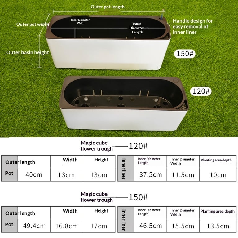Rectangular Plastic Self-Watering Lazy Flower Pot for Balcony Vegetables thumbnail 10