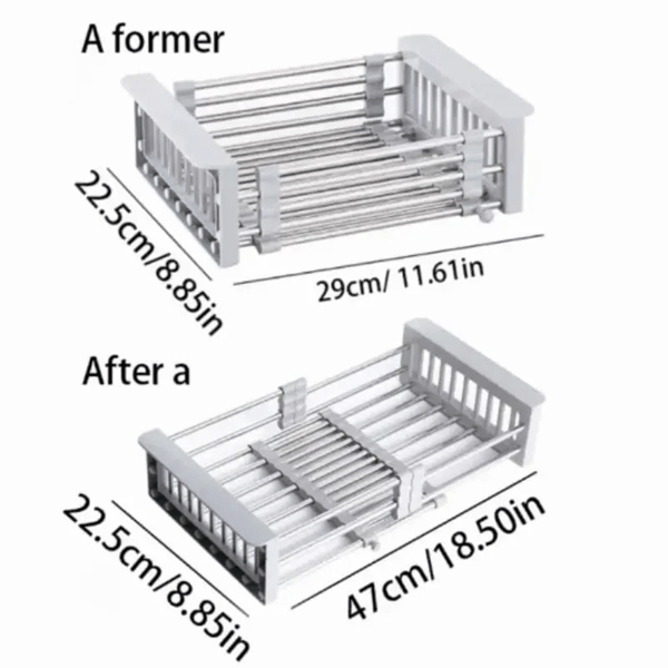 Adjustable Immersion Sink Dish Drying Rack | Stainless Steel Home & Kitchen thumbnail 10