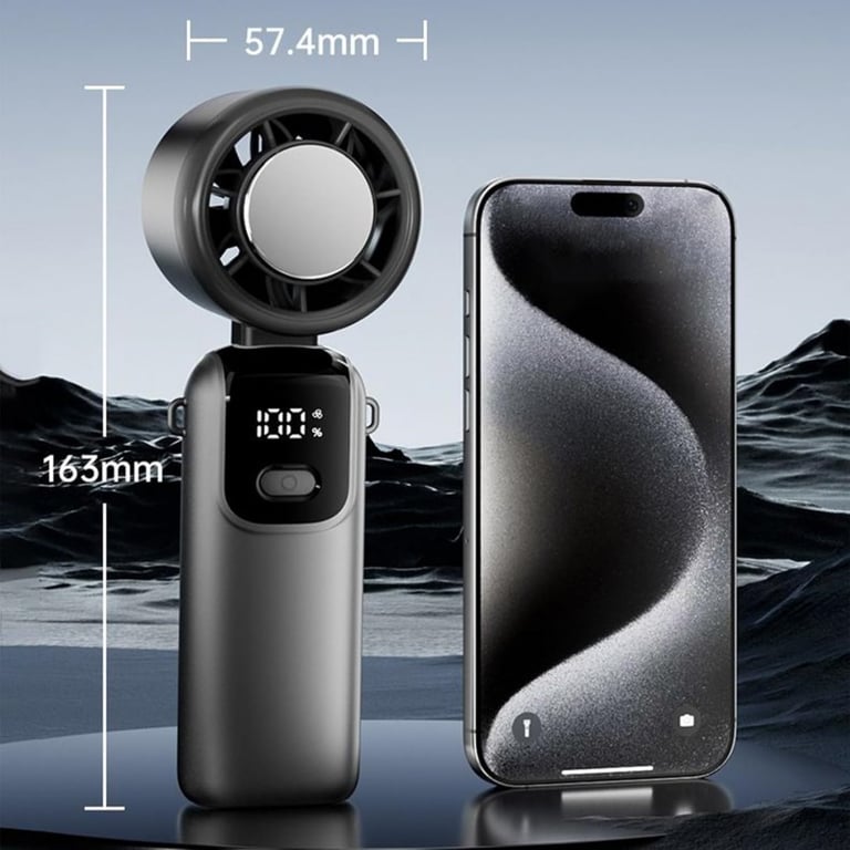 Portable Handheld Cooling Ice Fan | Rechargeable Turbo Personal Fans thumbnail 3