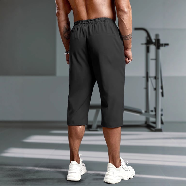 Men's Quick-Drying Capri Running Pants | Breathable Fitness thumbnail 7
