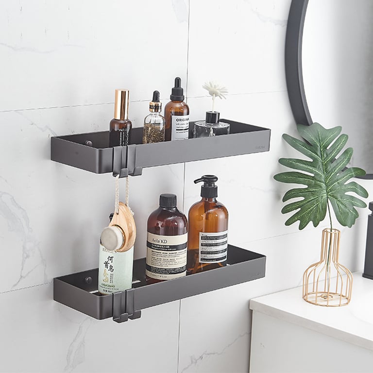 304 Stainless Steel Bathroom Mirror Storage Rack | Modern Shelf