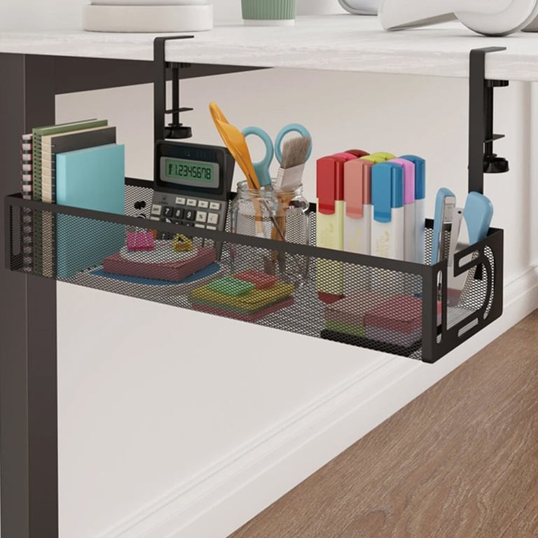 Under Desk Cable Management Tray Cord Holder Storage Office Home Table Tidy Rack