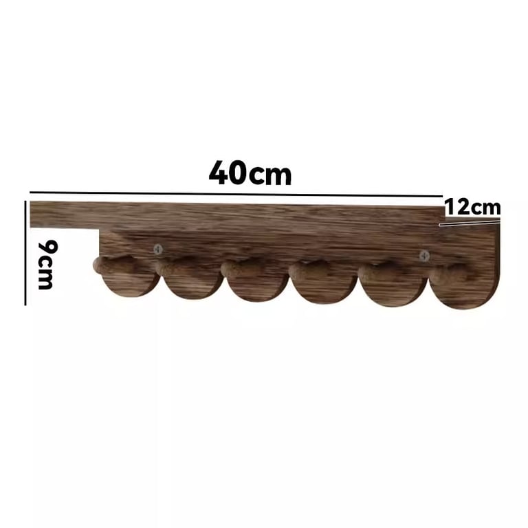 Wall-Mounted Shelf Solid Wood Coat Rack | Modern Home Storage thumbnail 3
