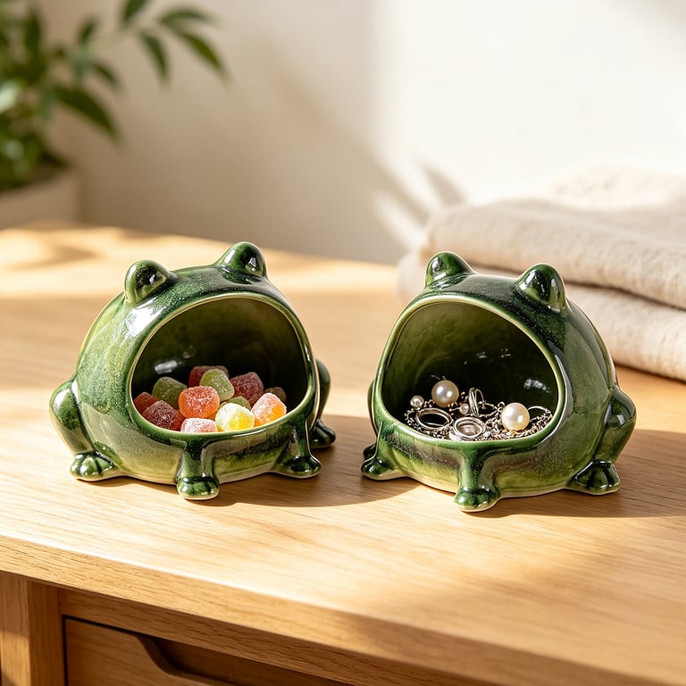 Kitchen Home Table Decorative Ornaments Seasoning Jar | Green Ceramic Frog thumbnail 7