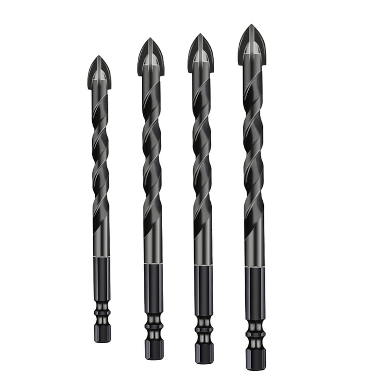 4PCS Hex Tile Drill Bit Set | Glass Ceramic Brick Drilling