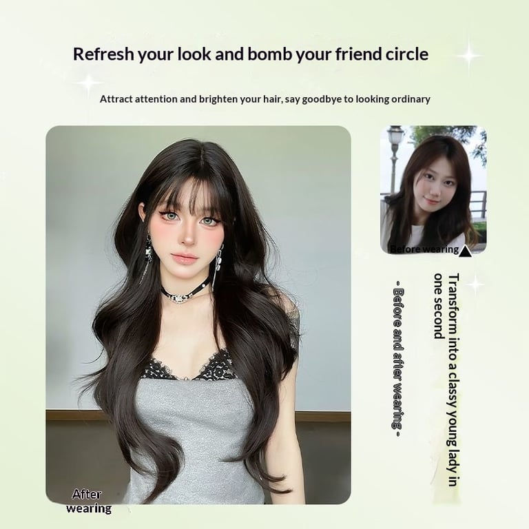 Full-head Wig With Voluminous Styling For Face Shape Enhancement thumbnail 12
