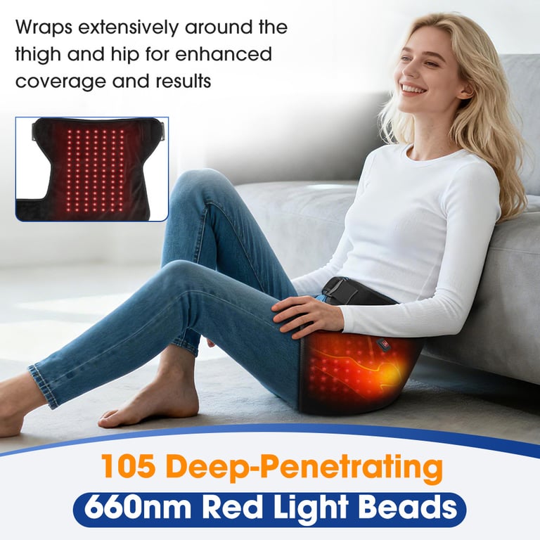 660nm Red Light Therapy Hip Wrap | USB Heating Massage Device thumbnail 7