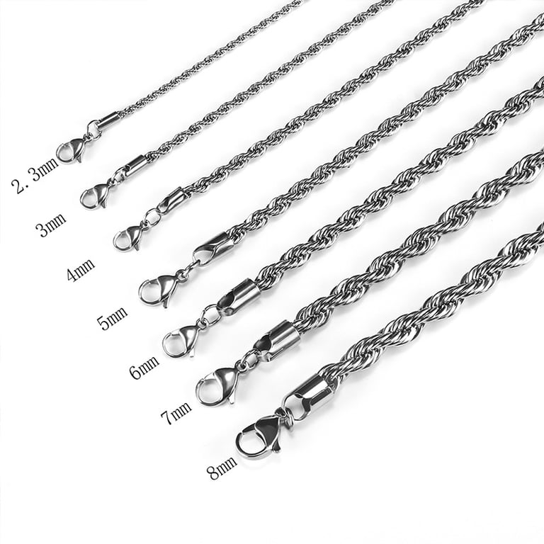 Stainless Steel Twisted Chain Necklace & Bracelet Set | Silver Gold thumbnail 12