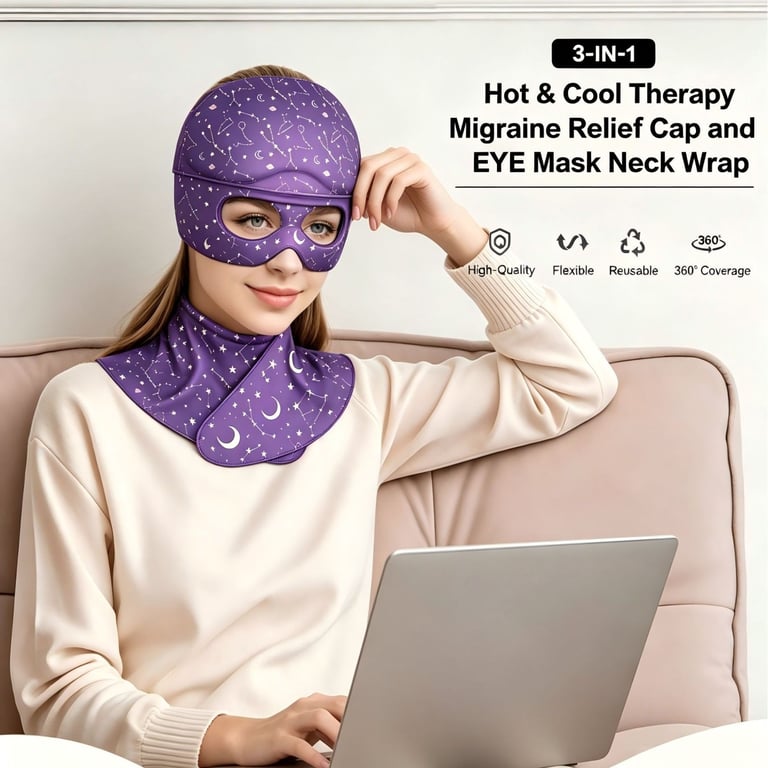 Gel Hot-and-Cold Compress Head Cover Hat | Migraine & Neck Pain Relief thumbnail 11