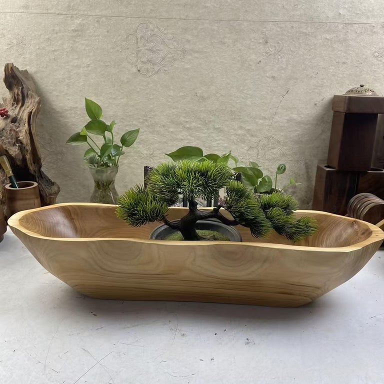 European-Style Wooden Boat-Shaped Fruit Tray | Solid Wood Serving Bowl thumbnail 16