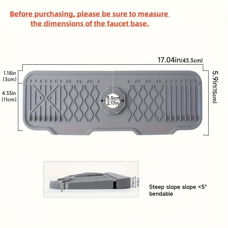 NonSlip Silicone Self-Draining Board,Large Kitchen Drain Board